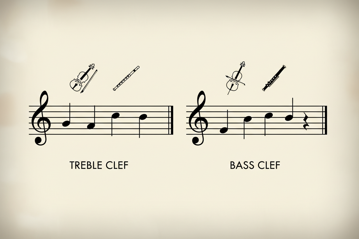 bassschluessel violinschluessel einfach erklaert 2