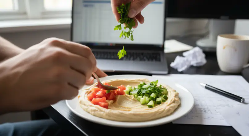 Gesundes Mittagessen im Homeoffice: Blitz-Salat mit 5 Zutaten